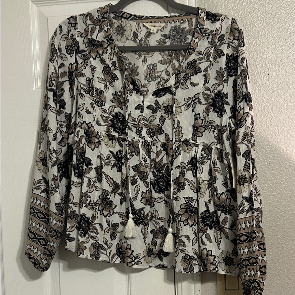 Black and Brown Floral Blouse